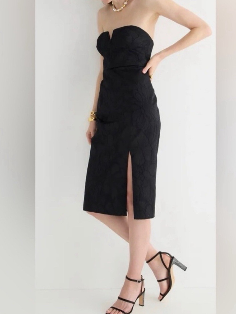 NWT J. Crew Black Strapless Dress Size 4